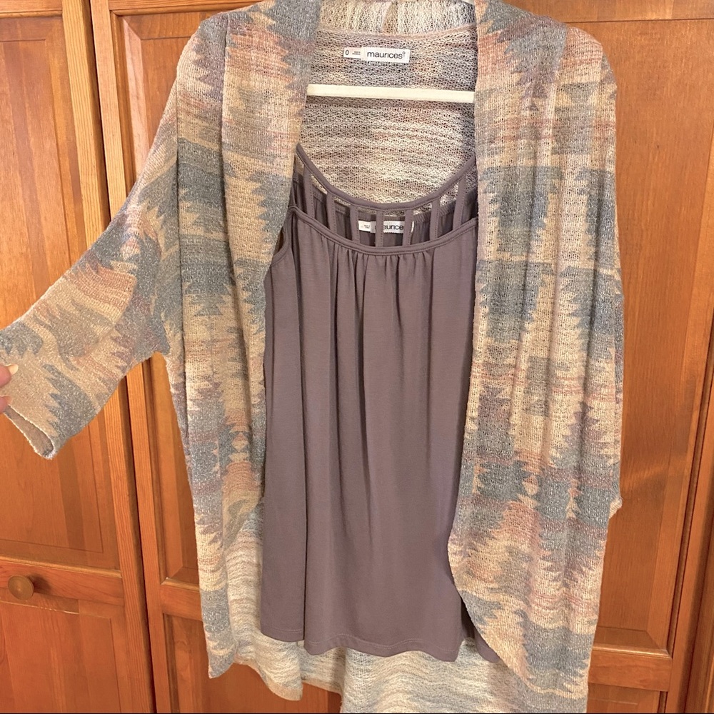 Maurices tank with matching cardi!!